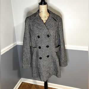Esprit Charcoal Double-Breasted Pea Coat